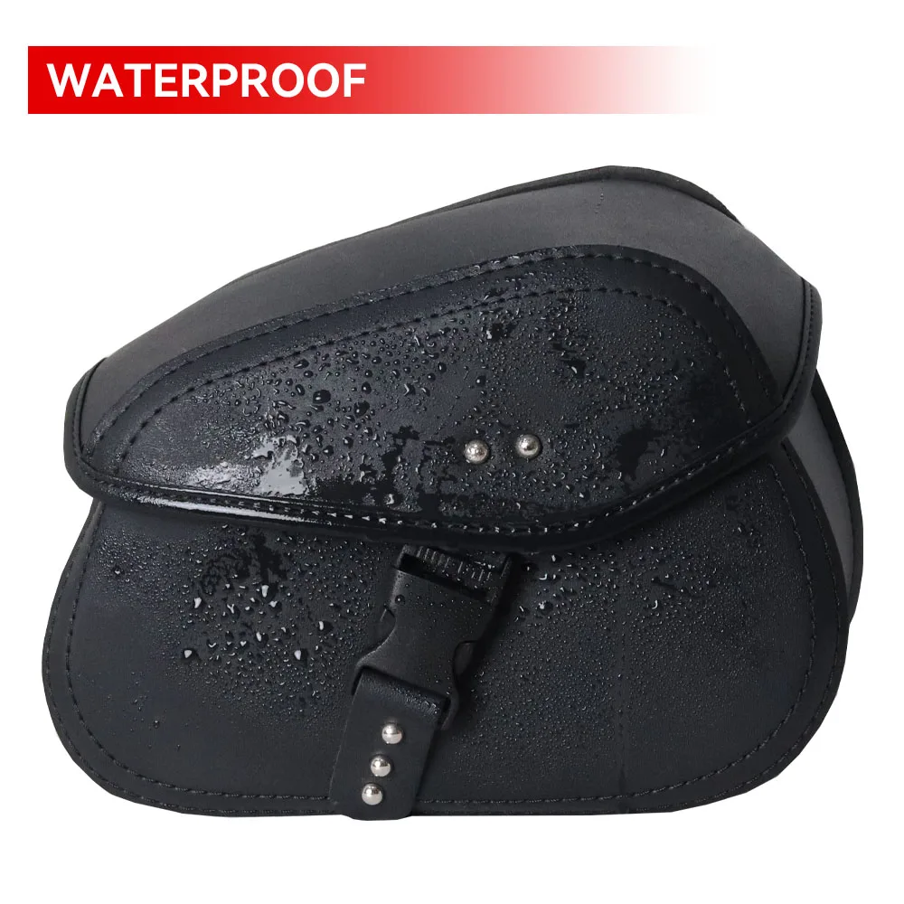 Waterproof PU Leather Motorcycle Saddlebags - Universal Fit