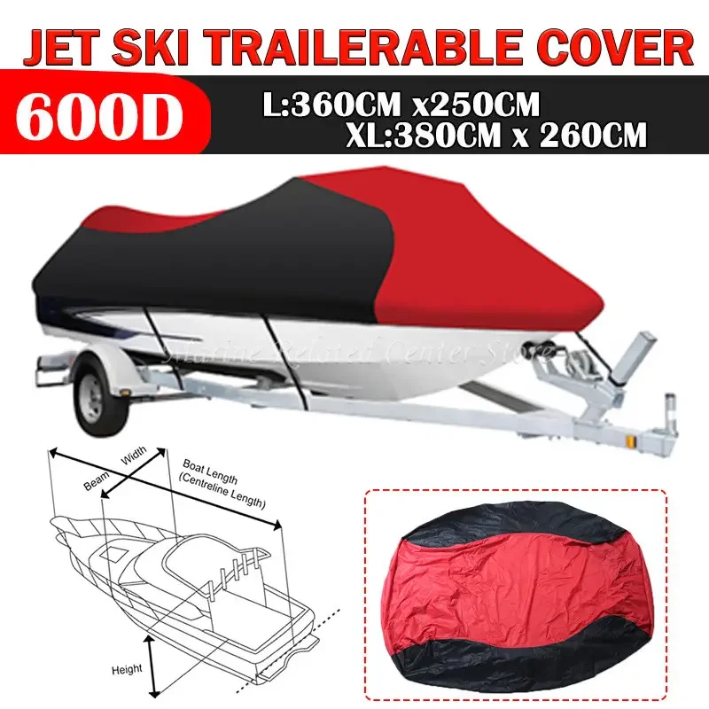 

L/XL 600D Waterproof Jet Ski Cover Boat Cover Watercraft Motor Boat Cover For Yamaha WaveRunner EXR VX Cruiser For Sea Doo GTI