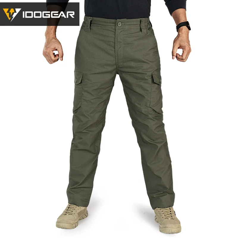 Pantalon tactique IDOGEAR pêche escalade outdoor cargo vert ranger multi-poches