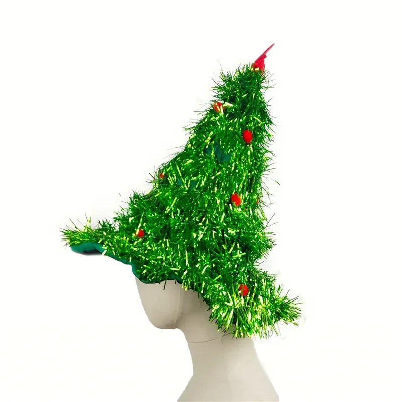 Tinsel Christmas Tree Hat Headband Father Christmas Xmas Party Santa Fancy Dress Costume Hat Holiday Decorations Headgear