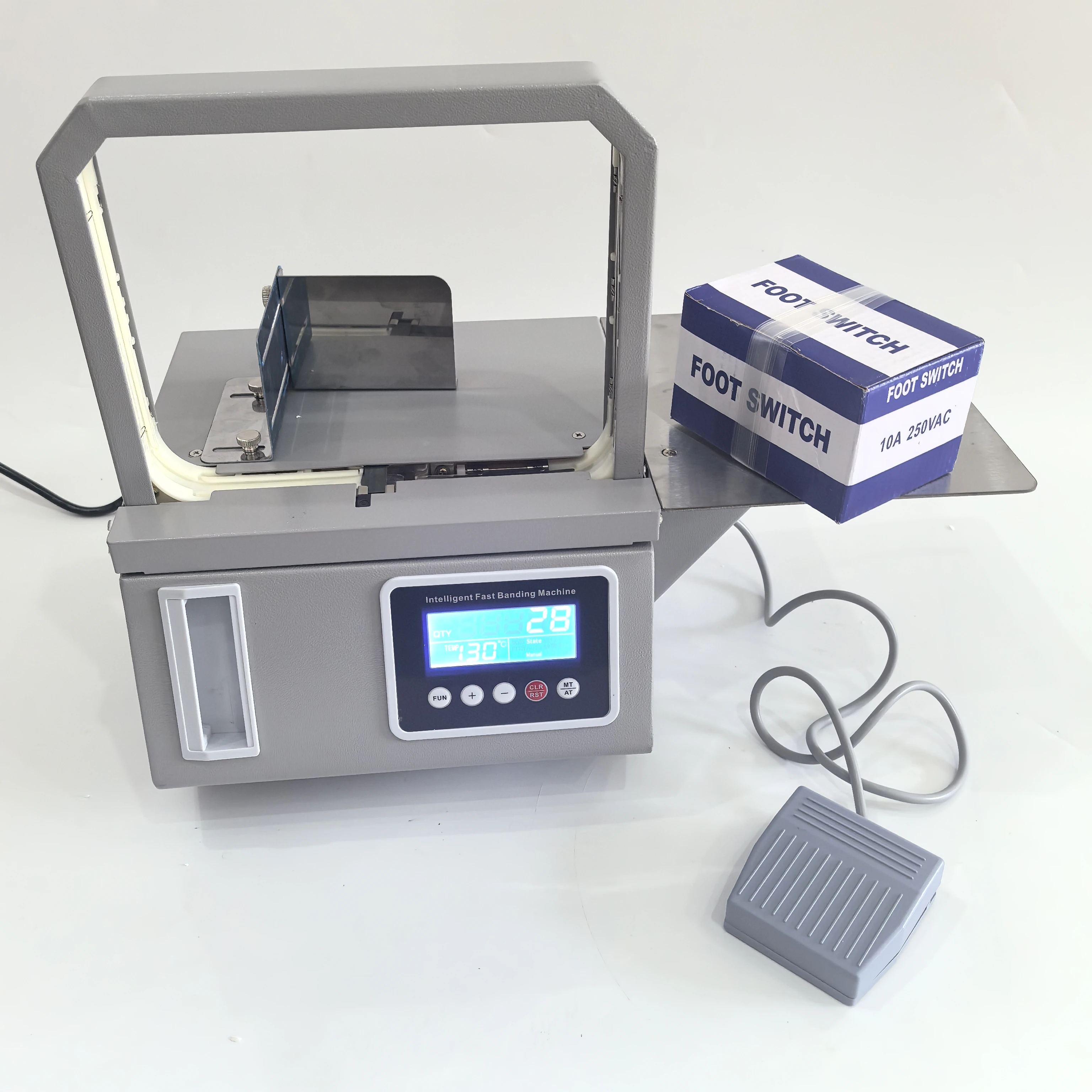 OPP tape Automatic Banknote Bundling Strapping Machine Currency Document Paper and Card Binding Supermarket Vegetable baler