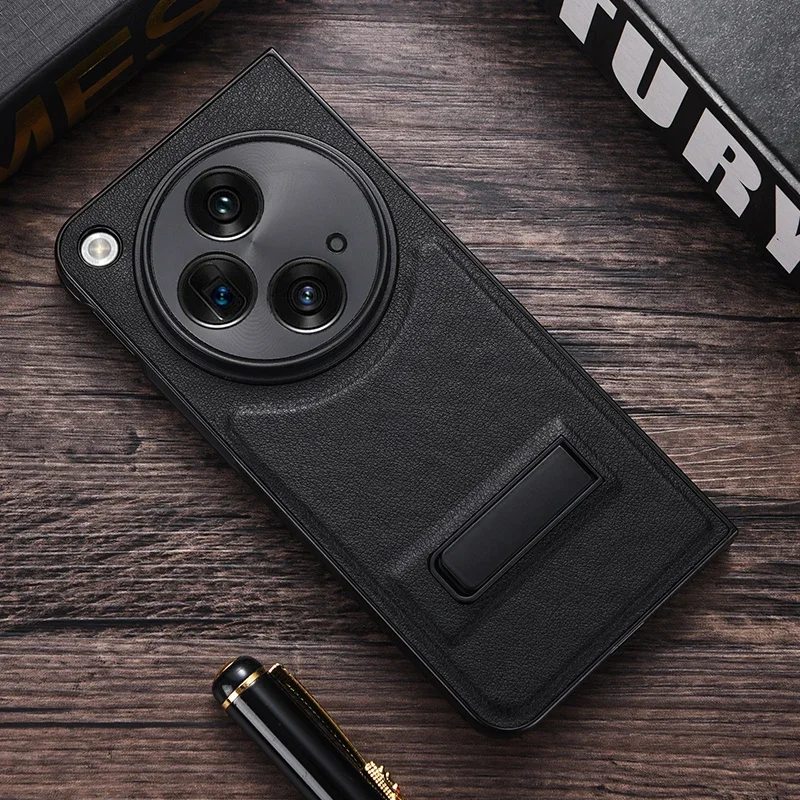 Per Oppo Find N3 Custodia In Pelle Pu Di Lusso Con Cover Posteriore Per Cavalletto In Metallo Per Oneplus Open Phone Shell