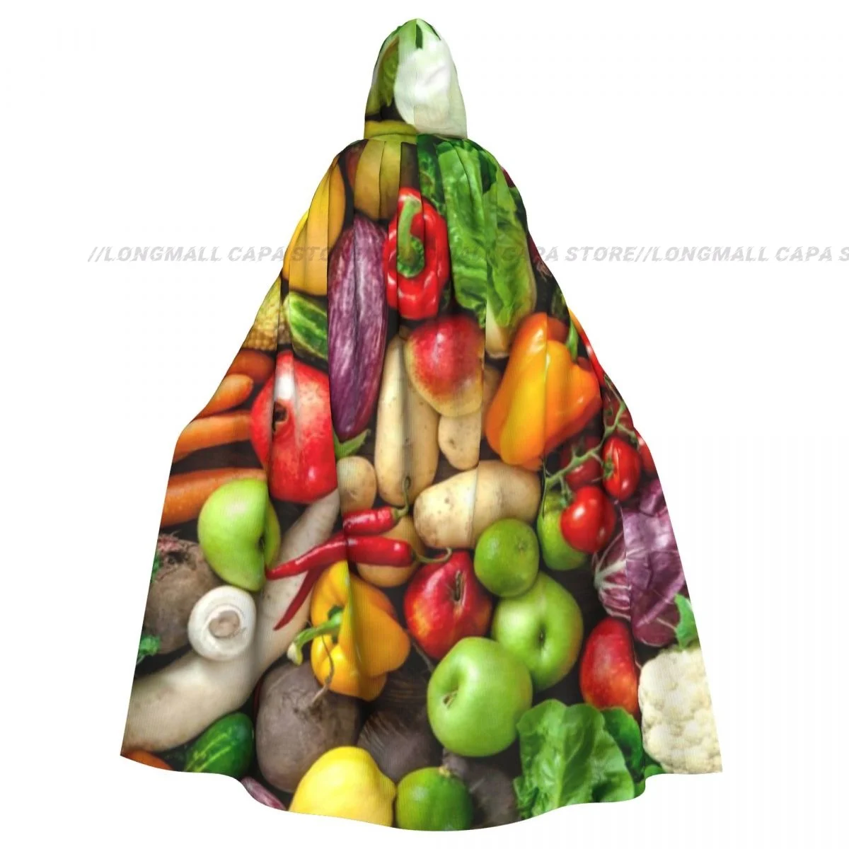 

Adult Halloween Colorful Vegetable Cloak Cape Hooded Medieval Costume Full Length Dress Coat