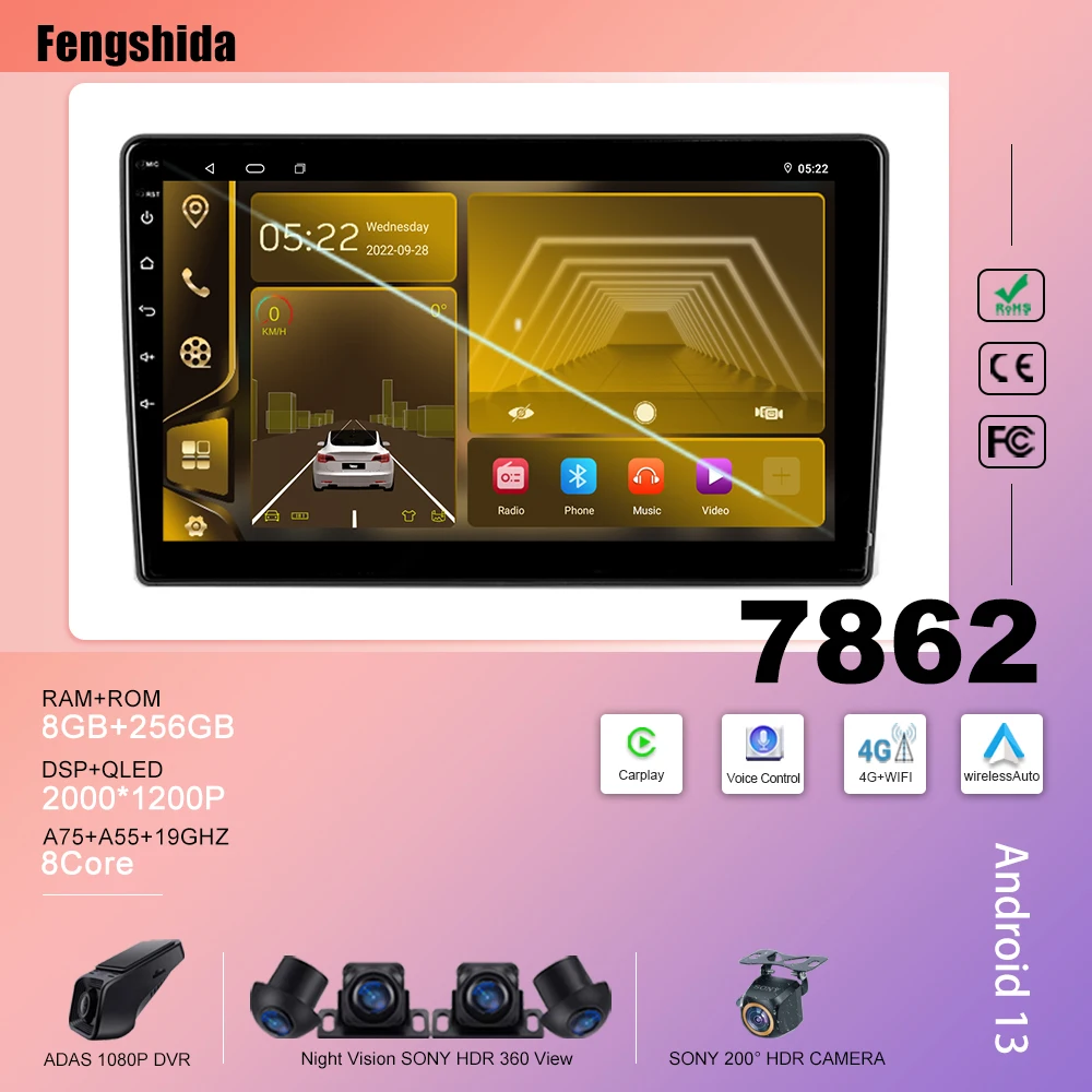 

Android Radio For Ford Transit 350 2020 - 2021 Multimedia Player GPS Navigation Bluetooth Mirror Link Rear Camera 8 Core Wifi