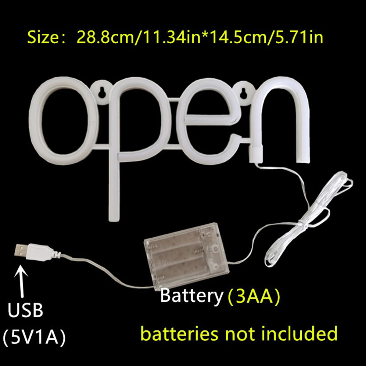 Colorful Lighted Sign LED Open Neon Light Decor Illuminated Letter Lights Battery/USB Powered Neon Light For Bar Coffee Shop neon sign