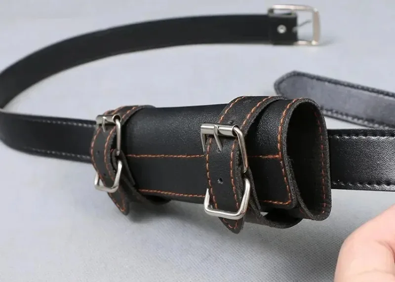 3-Schwert-Holster PU-Gürtel Schwerthalter Cosplay-Kostüm Japanische Katana-Hülle Riemen Mittelalterliche Schwertscheide Rapier-Ringgürtel – Detail 8