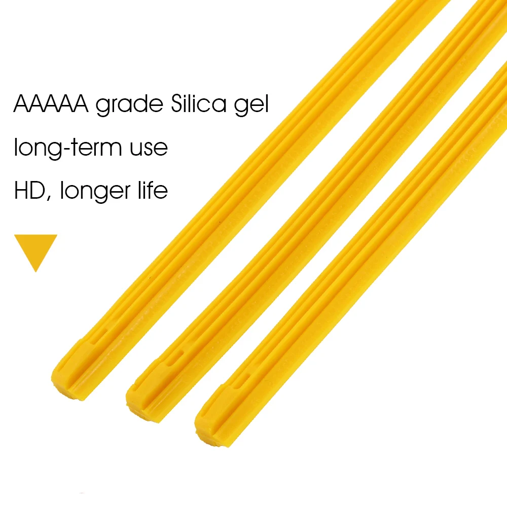 2 PCS Yellow Car Wiper Blade for Hybrid Type Wiper Blade Silica Gel Silicon Refill Strips 8mm 14\