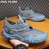 Oulylan Men's Non-Slip Hiking Boots Breathable Casual Walking Running Sport Shoes Mesh Sneakers Lightweight Outdoor Jogging 1