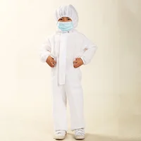 Combinaison d'isolation de protection jetable pour enfants, capuche respirante et anti-poussière, robe complète, vêtements de jeu légers 1