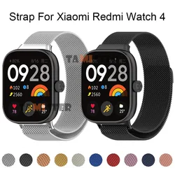 Stainless Steel Strap For Redmi Watch 4 Watch Band Milanese Loop Magnetic Bracelet For Xiaomi Mi Band 8 Pro Wristband Accessorie