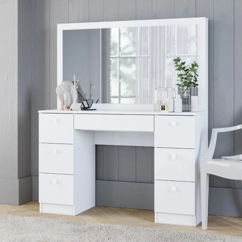 

BOUSSAC Modern White Painted Vanity Table, for Bedroom