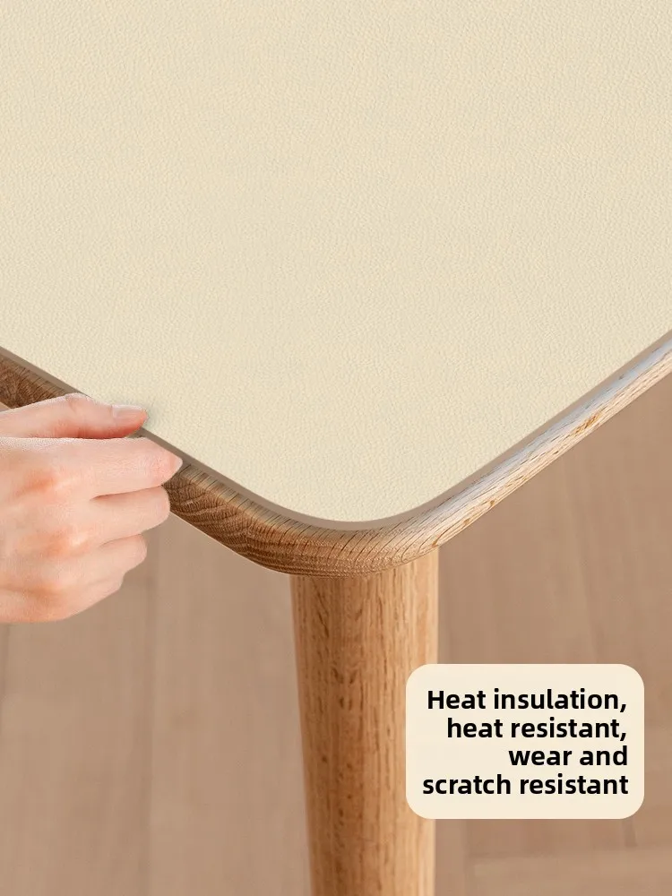 Nordic Sle Waterproof Oilproof Rectangular Leather Tablecloth Ecofriendly TV Cabinet Dining Table Mat Pure Color Wal