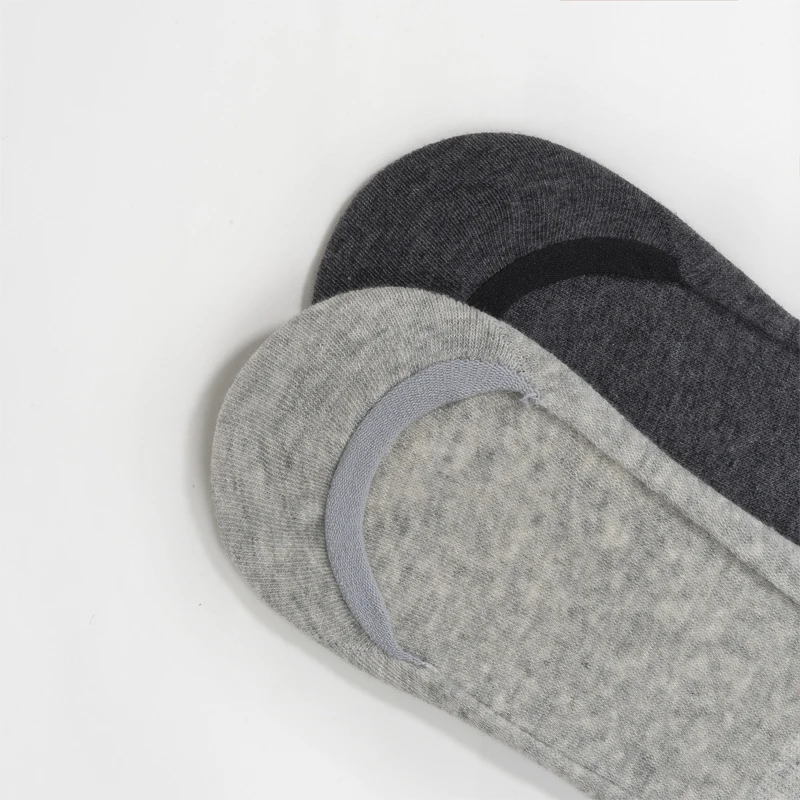 Hochwertige 5 Paar Herrensocken, Sommer-Baumwollsocken, atmungsaktiv, einfarbig, unsichtbares Silikon, rutschfest, neu, Übergröße EU38-48 – Detail 8