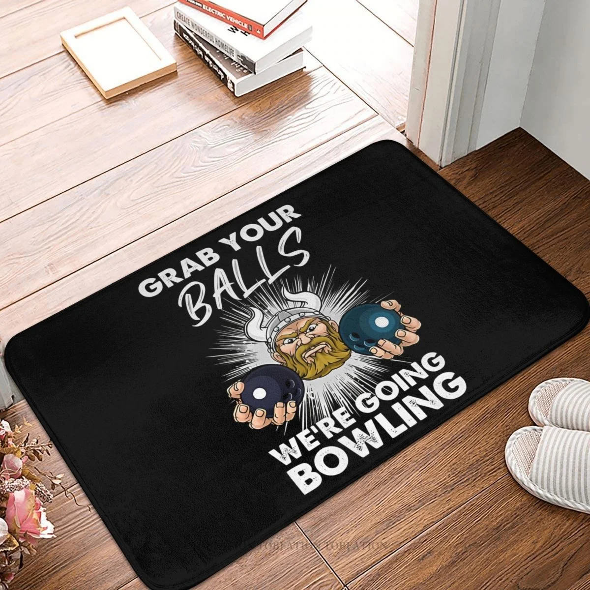 The Big Lebowski Bath Mat Grab Your Balls We'Re Going Bowling Viking Doormat Flannel Carpet Balcony Rug Home Decor