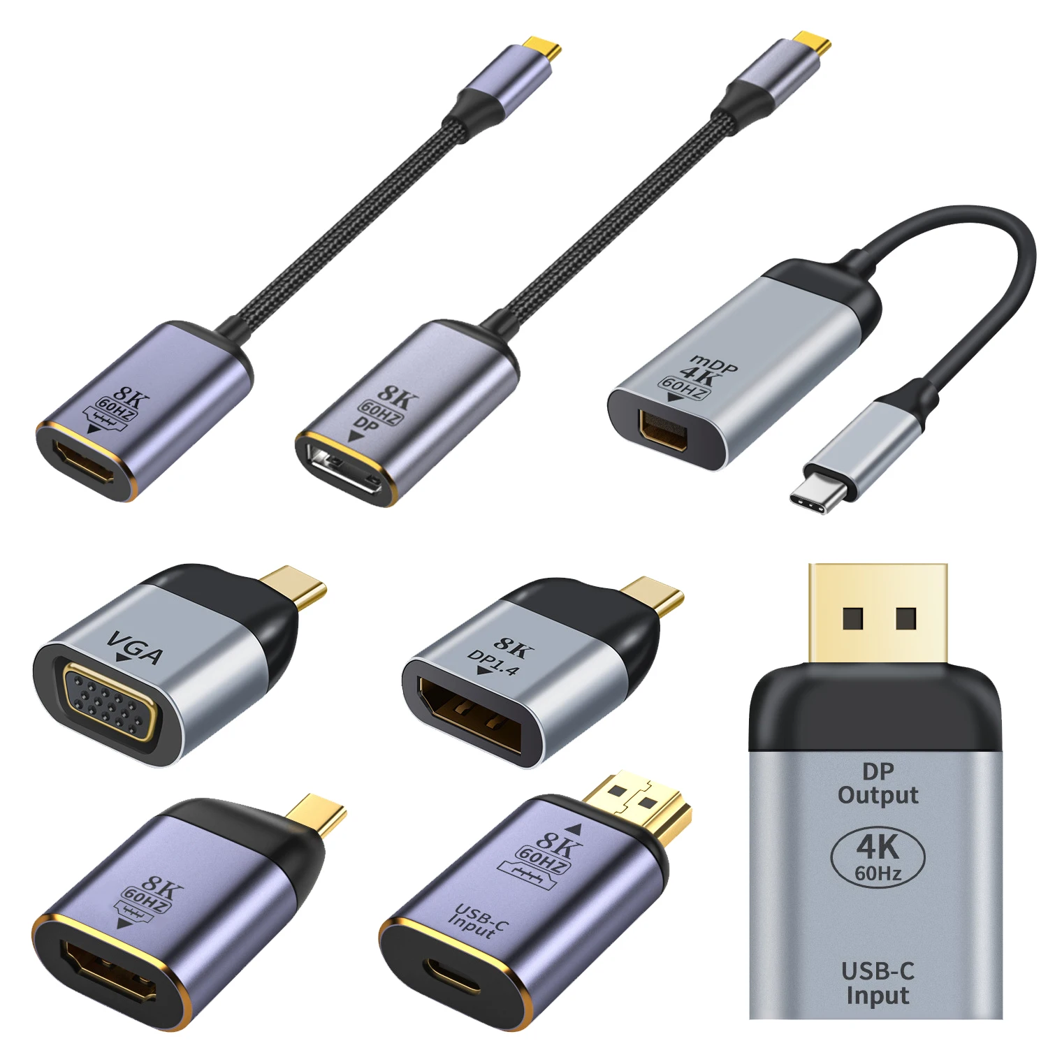 USB Type C To HDMI-Compatible 8K USB C to DP DisplayPort miniDP 4K VGA Adapter For Laptop MacBook TV Box PS5 Switch iPad Galaxy BEST SELLERS