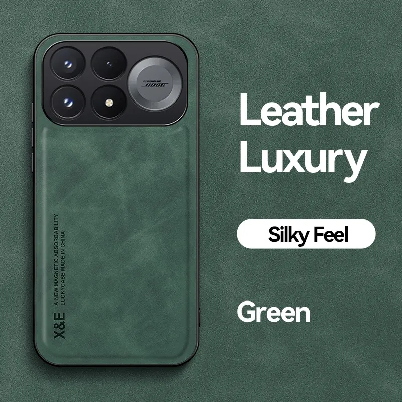Magnetic Leather Soft Silicone Phone Cover with Car Holder Function