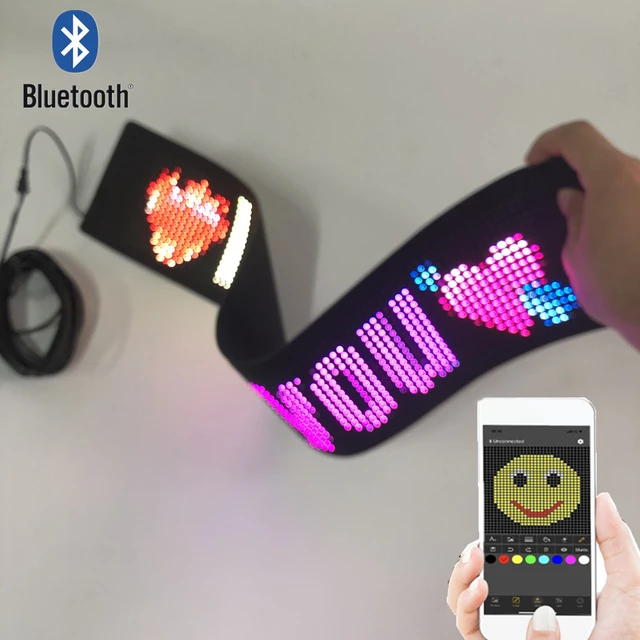 USB 5V Bluetooth App Control LED Matrix Panel Scrolling RGB Light Signs for  Car Text Pattern Animation Advertising LED Display - AliExpress