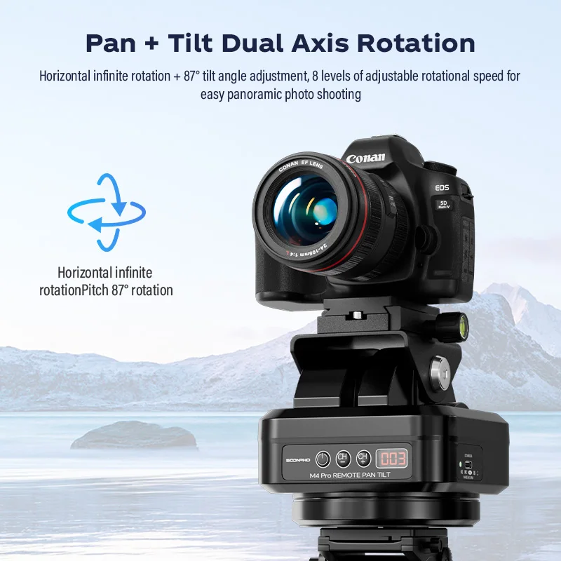 camera panoramic head SOONPHO M4PRO automatic motorized rotating panoramic head for DSLR camera pan video shooting