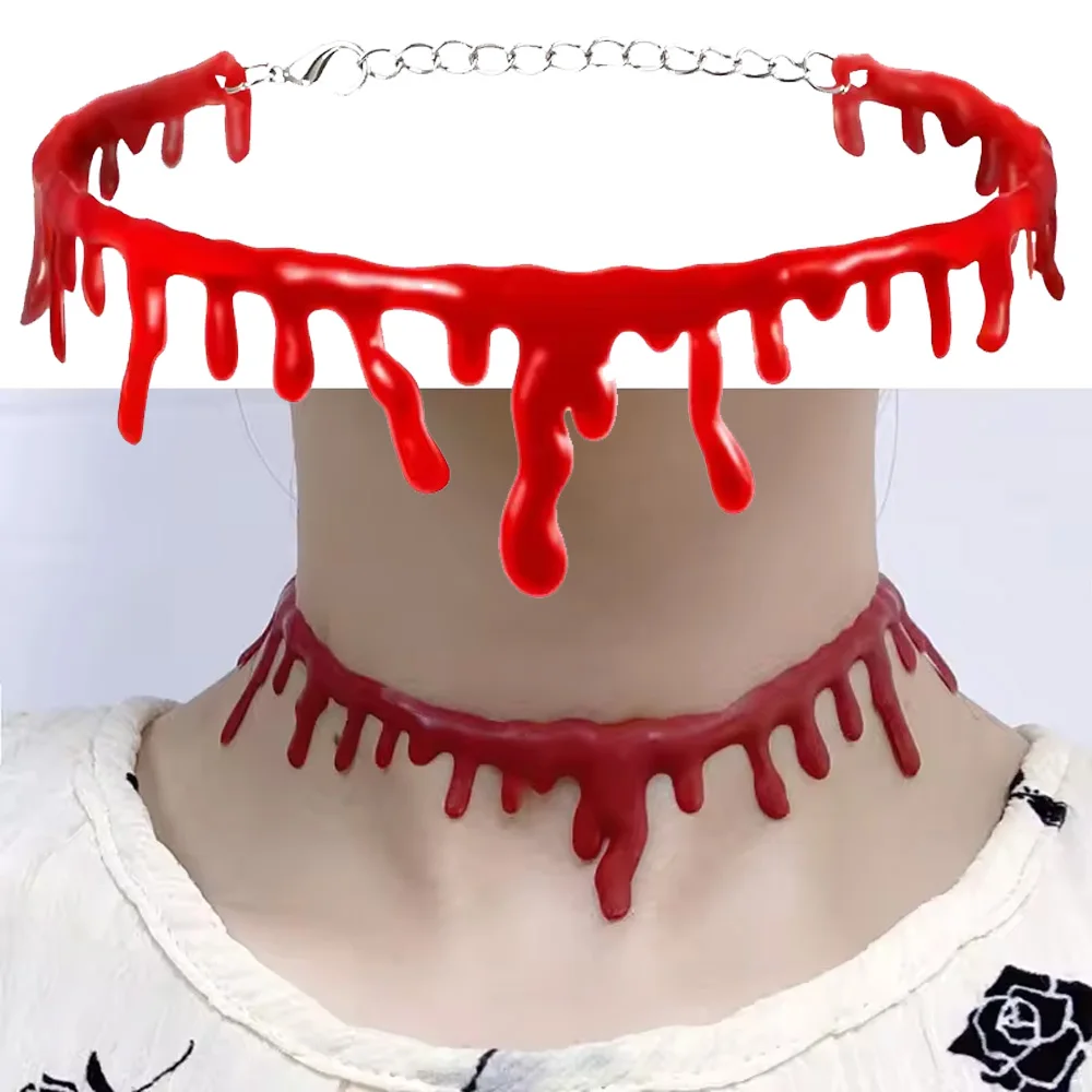 Halloween Blut Halskette Frauen Halsketten Halloween Party Vampir Clown Kostüm Halskette DIY Dekorationen Horror Requisiten