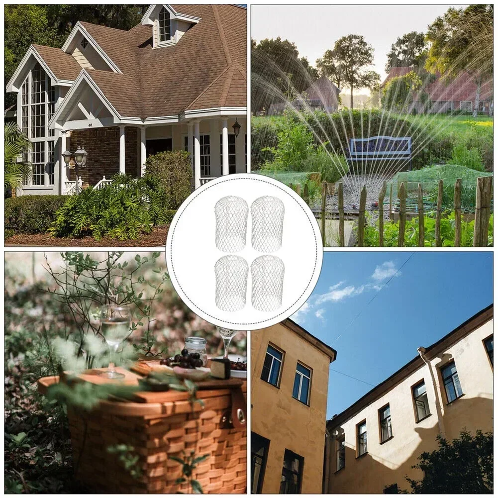 4 PCS Gutter Aluminum Mesh Gutter Leaf Debris Mud Trap Guards Drain Pipe Cover Downpipe Guards Set