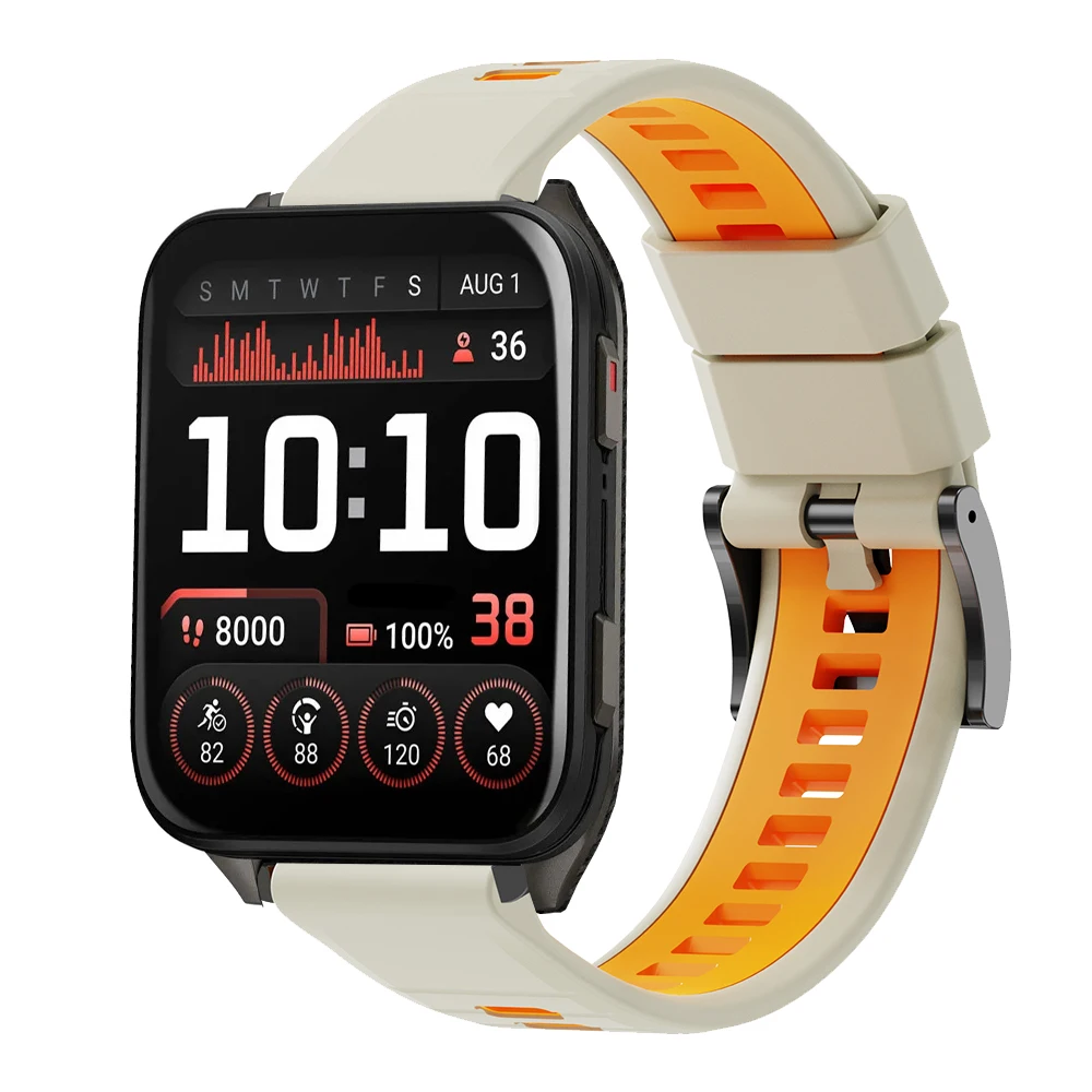 Sporty Two-Tone Silicone Wristband - 24mm Strap