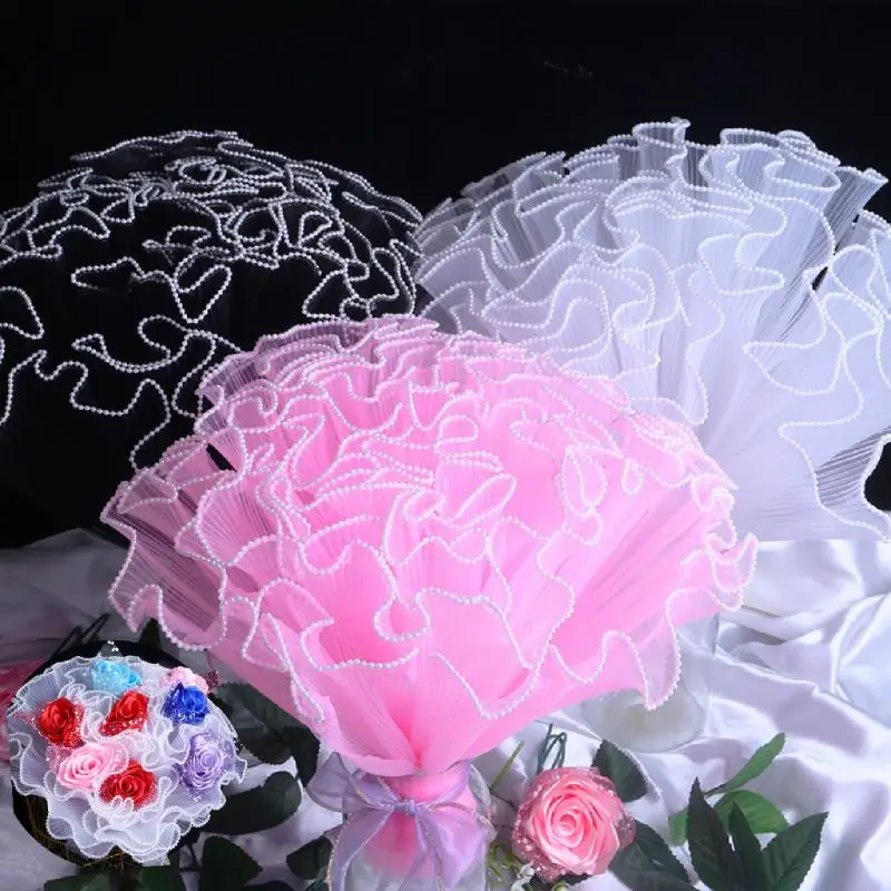 28cmx450cm-Flower-Wrapping-Paper-Pearl-Wave-Yarn-Lace-Mesh-Florist ...