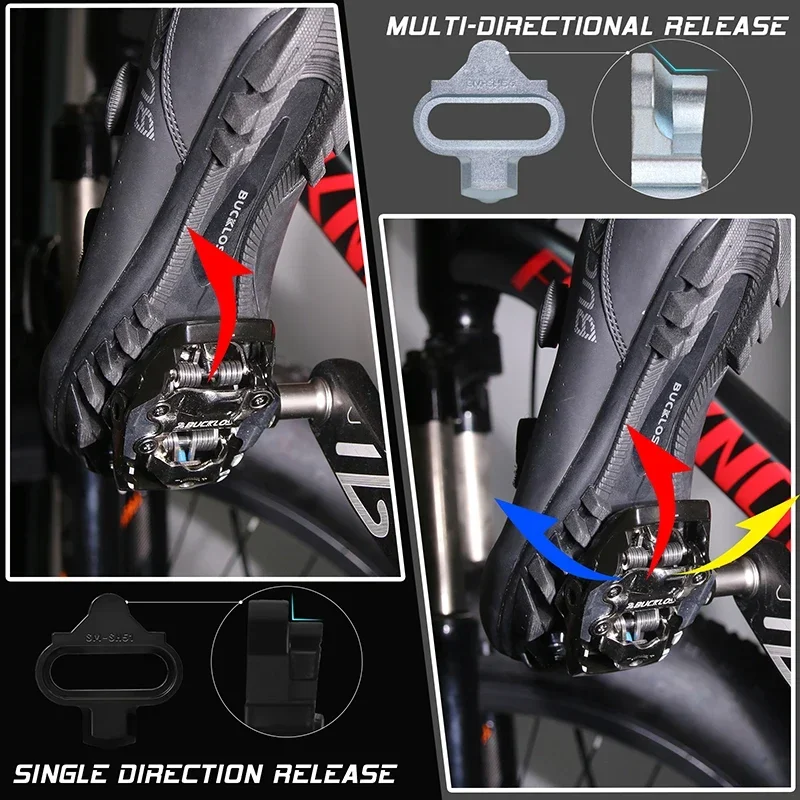 1/2/4PC MTB Cleats BUCKLOS Mountain Bike Pedal Clip Cycling Shoes Pedals Cleat for SHIMANO SPD Self-Locking Bicycle Accessories 4