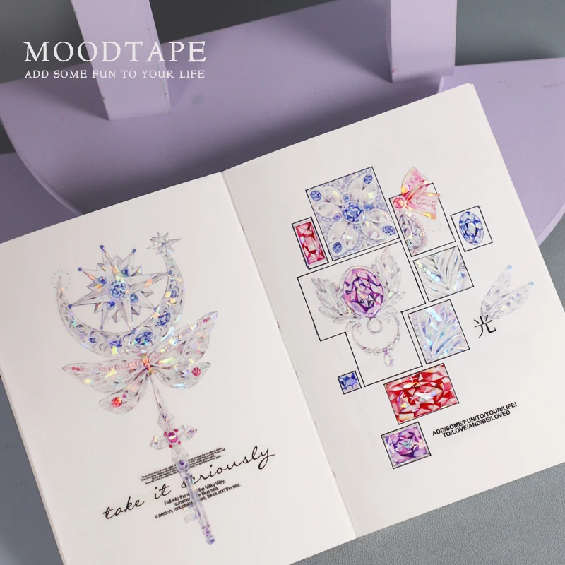

Moodtape 10Meters Glazed Light Crystal PET Tape LovelyJournal DIY Scrapbooking Adhesive Stickers Gift Card Shielding Material