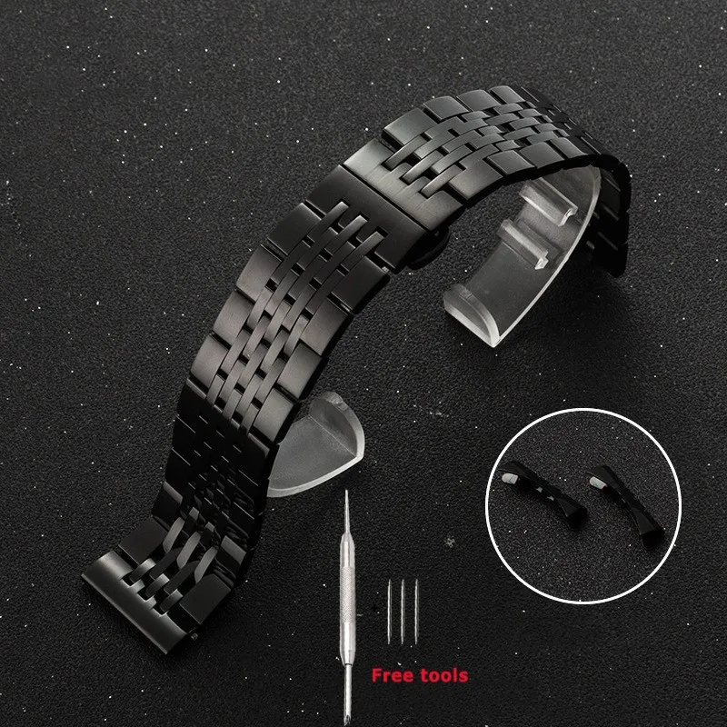 12 13 14 15 16 17 18 19 20 21 22 23 24 mm 304L massives Edelstahl-Uhrenarmband mit flachem/gegriffenem Ende, universelles Armband – Detail 8