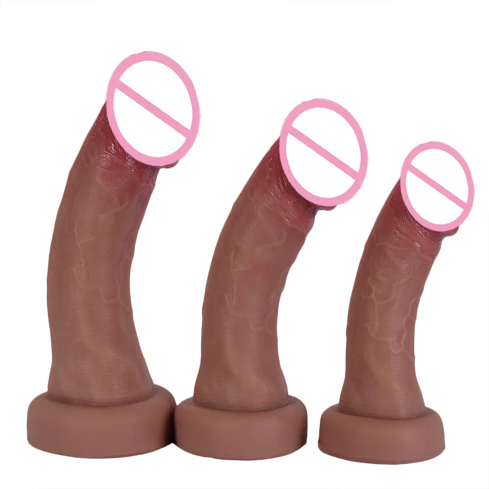 Sex Toys Skin Feeling Realistic Dildos Flesh Big Glans Chastity Soft Penis Strapon Silicone Suction Cup Anal Sex Toys For Women