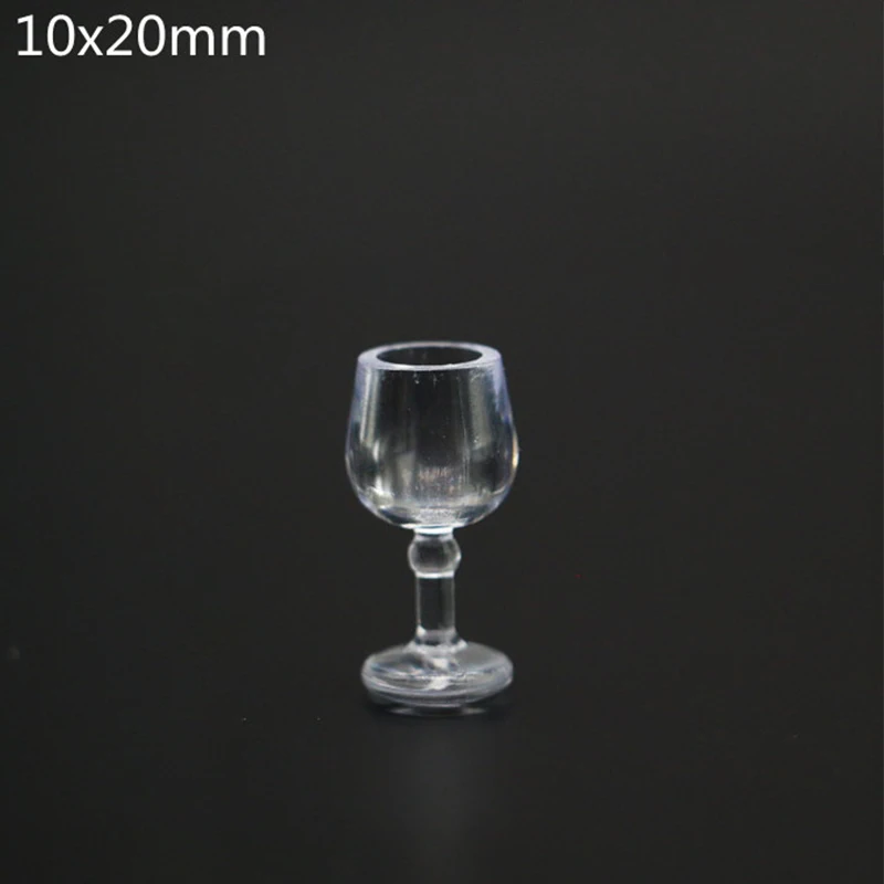 10Pcs Mini Red Wine Cup Simulation Furniture Wine Glass Goblet for Dollhouse Decoration 1:12 Dollhouse Miniature Accessories