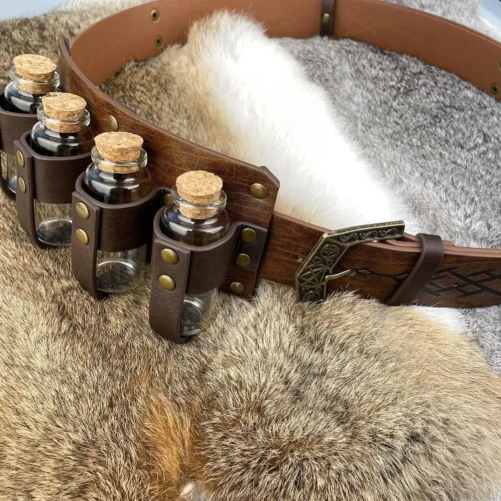 Renaissance Alchemy Belt Adjustable Alchemy Renaissance Belt Portable Medieval Costumes Multipurpose Cosplay Prop For Parties