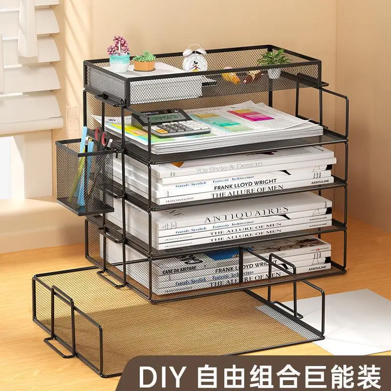 

Document Storage Rack A4 Document Storage Rack Metal Multi-Layer Desktop Book Organization Office Storage Vertical Floor