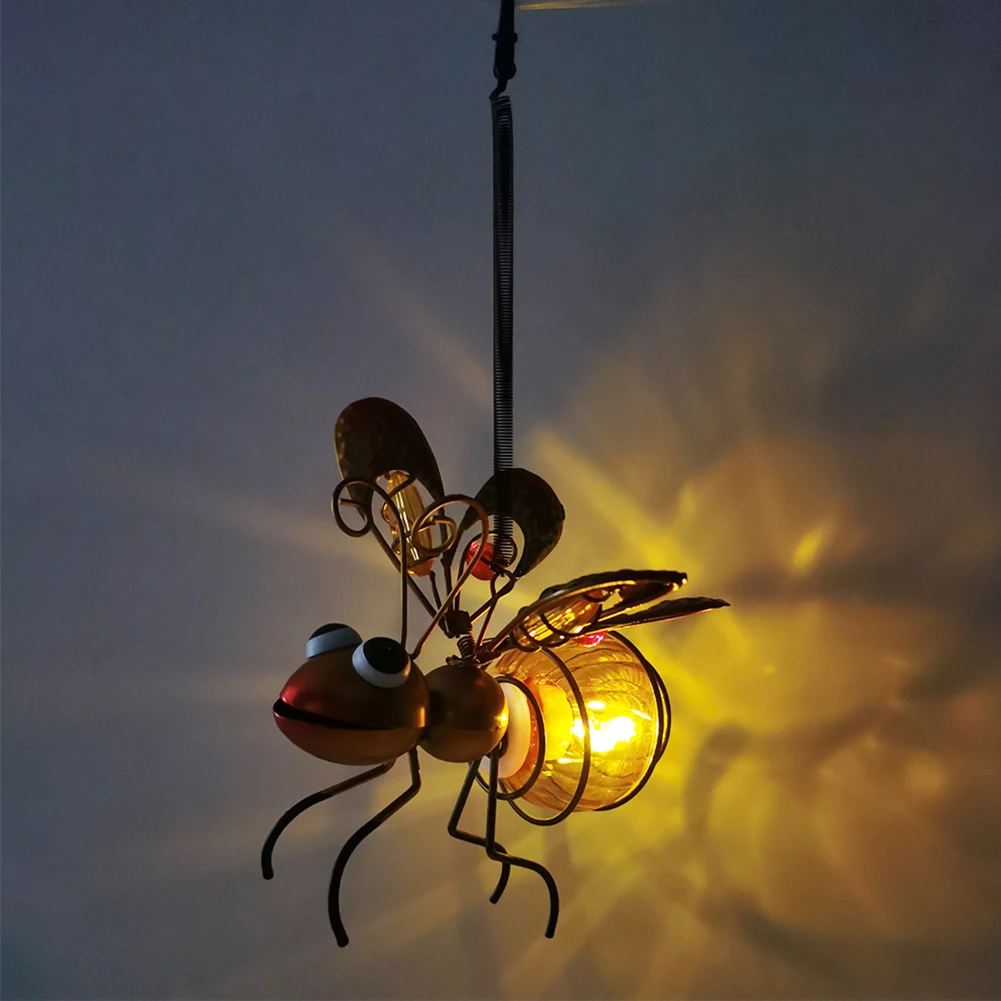 Solar Iron Insect Statue with LED Fairy Light image 5