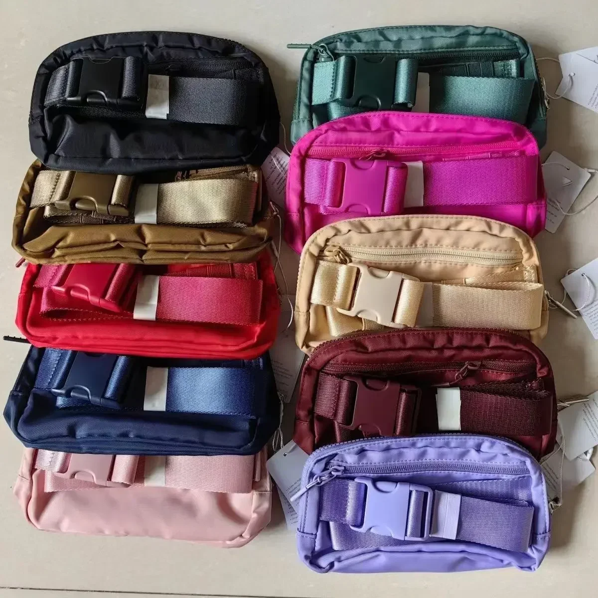  Sports Belt Bag Women Fanny Pack Outdoor Sports Waist Bag Fitness Crossbody Chest Pack Leisure Pouch Zip Oxford Bum Bags