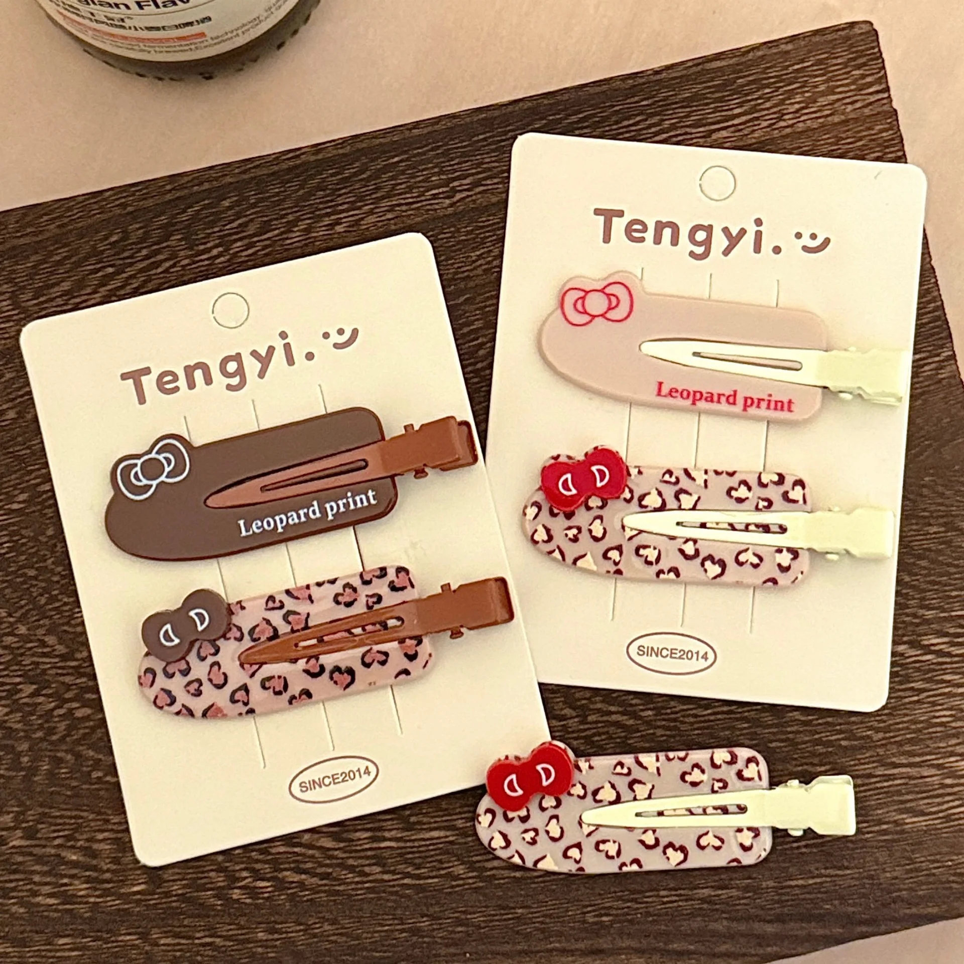 Haarspange mit Leopardenmuster im Cartoon-Stil, niedliche Haarspange mit Schmetterlingsknoten, Zopfhaarspange für Seitenscheitel, mädchenhaftes Haaraccessoire, Geschenk – Detail 10