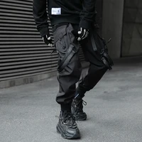 Hip Hop Tactical Cargo Pants Men Ribbons Joggers Trousers 2023 Spring Functional Elastic Waist Fahsion Streetwear Pant 2