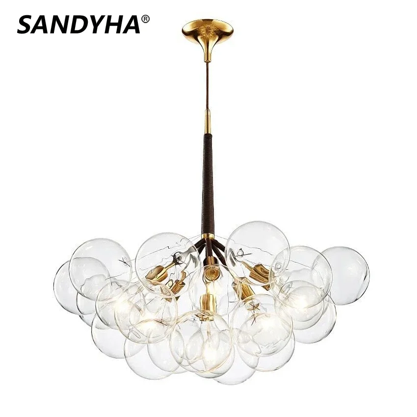 Sandyha Personality Bubble Lampadari Hardware Di Alta Qualità Lampada A Sospensione A Sfera Di Vetro Con Corpo In Vetro Decorare La Lampada A Sospensi