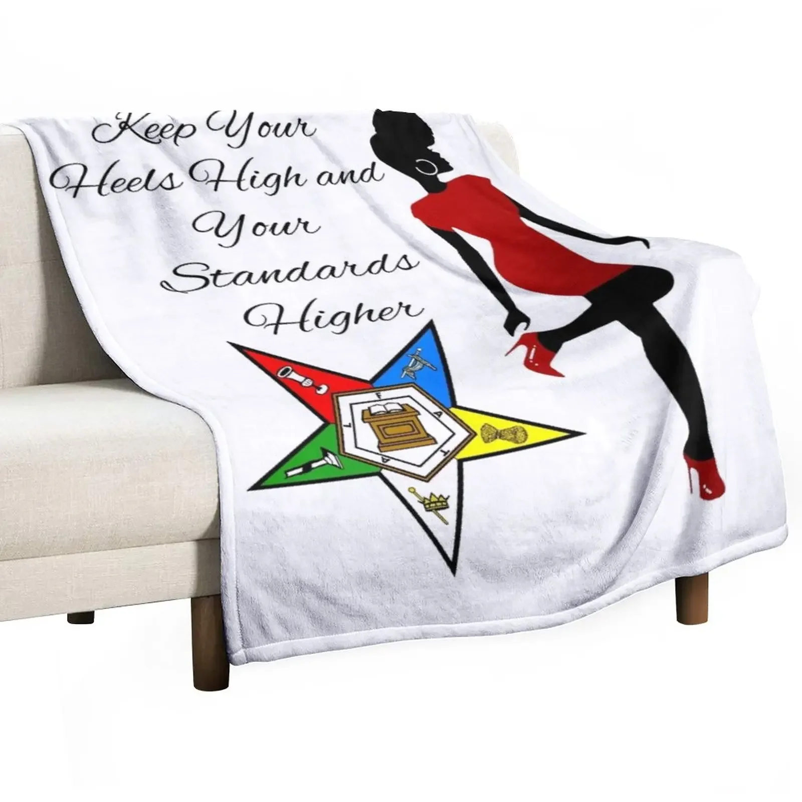 

OES Keep Your Head High Order Of The Eastern Star Logo Sistar Freemason Throw Blanket Blankets For Bed Bed Blankets