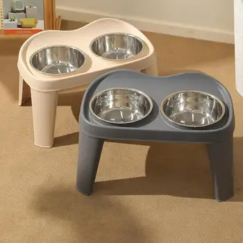 Lifted Dog Bowl Double Dog Bowl Holder Folding Dog Bowl Holder No-Spill Dog Cat Food Bowl Anti-Slip For Small Medium Dogs 6