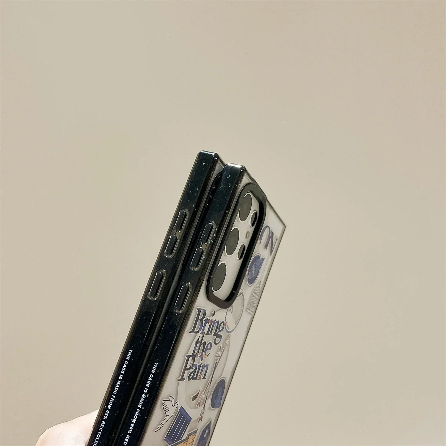 KPOP MagSafe Acrylic Black Border Case for Samsung Galaxy S22 Ultra S23 Ultra S24 Ultra Cover Protective Case