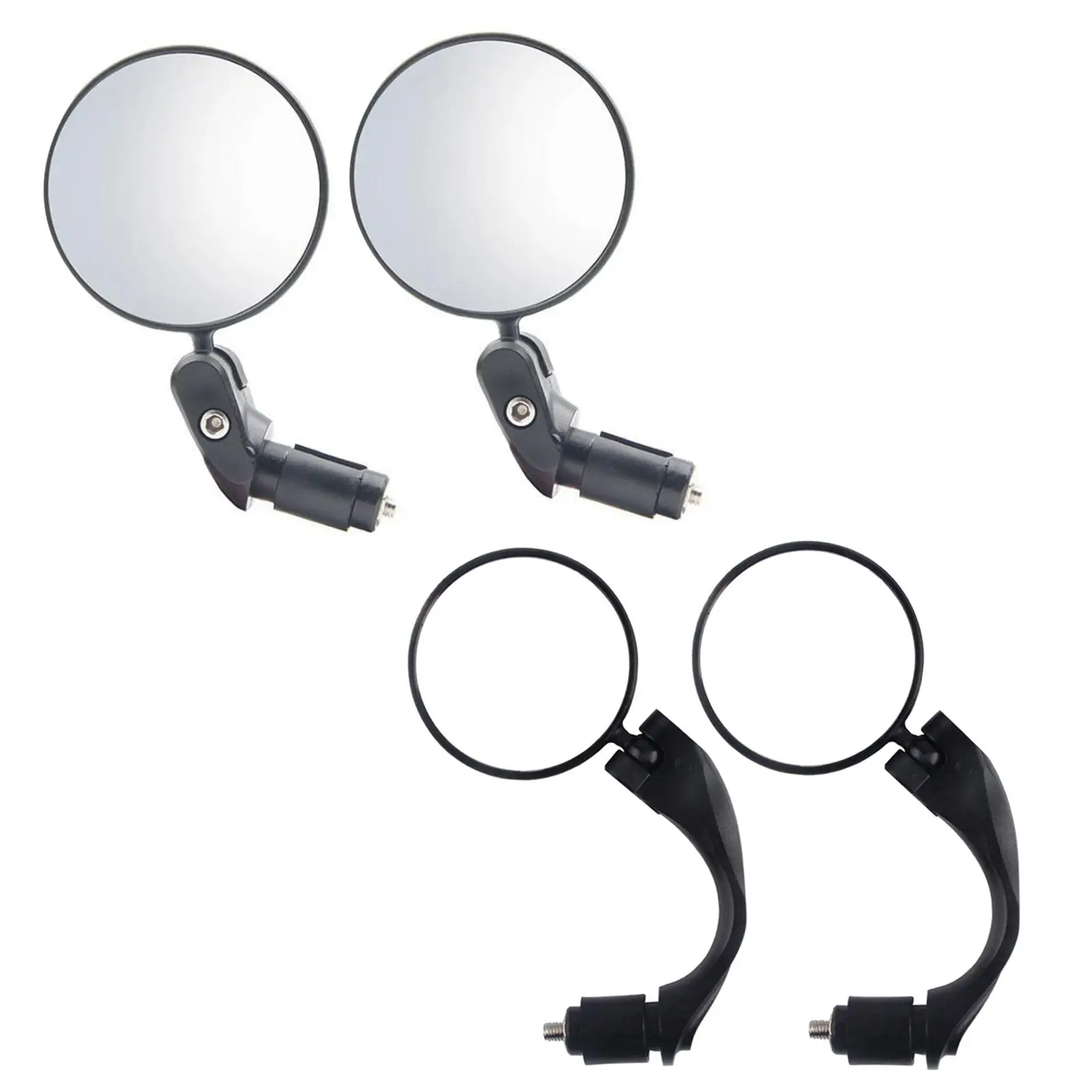 2 Pieces 18-22mm Handlebar Bike Rearview Mirror Wide-Angle Adjustable Angle Electrical Bikes Reflector Bicycle Rear View |