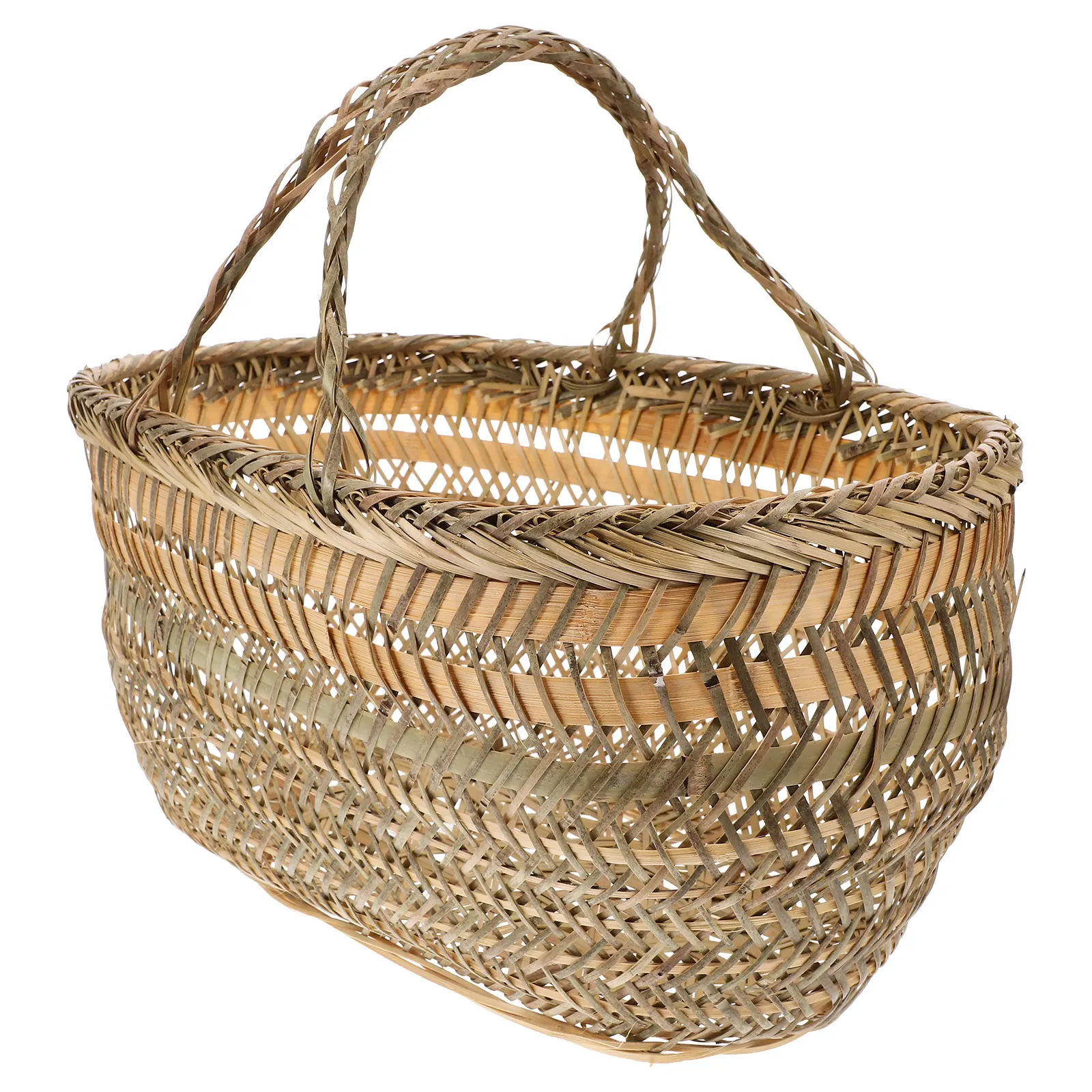 Bamboo Handwoven Storage Basket for Kitchen Fruit Vegetable