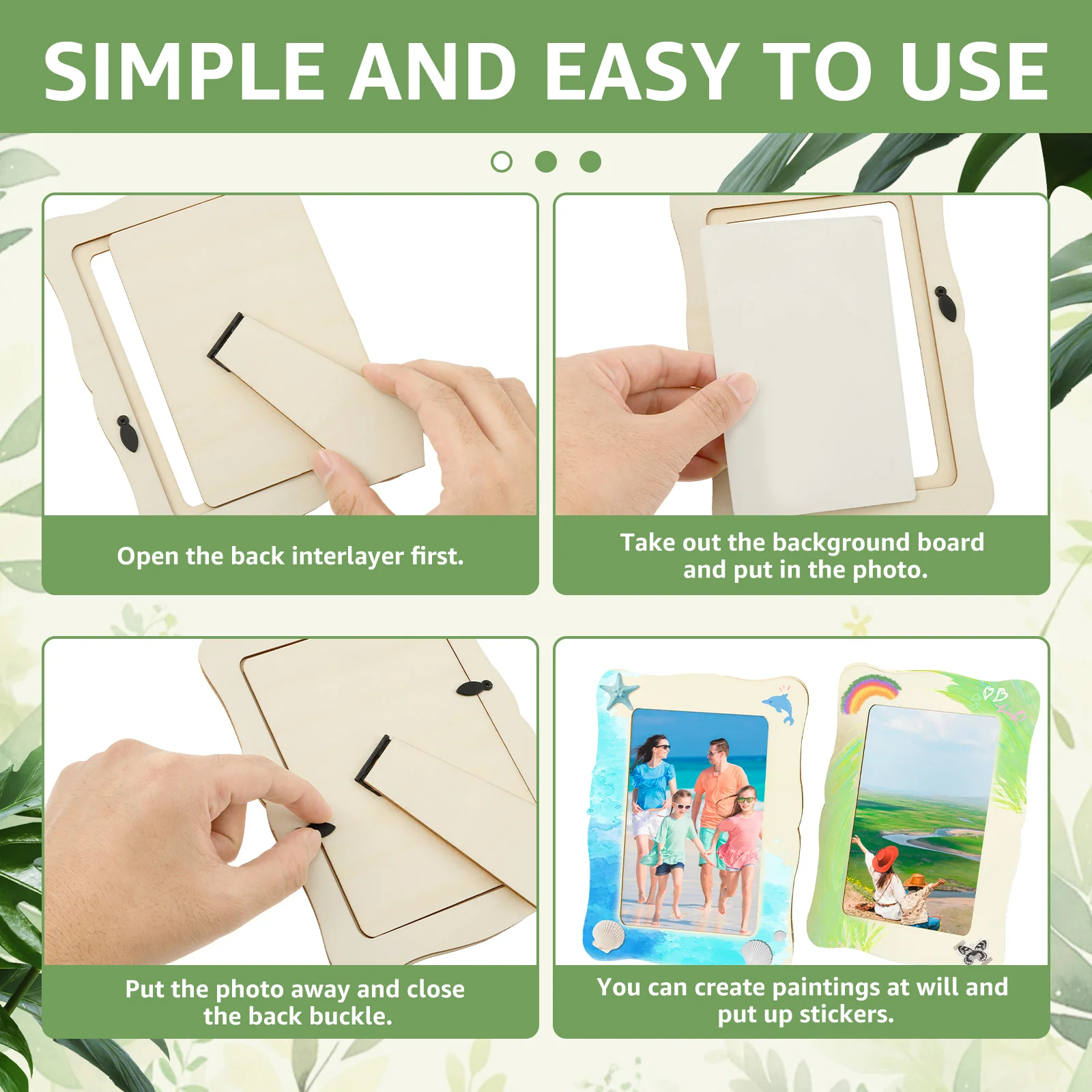 Unfinished Wooden Frames 10Pcs Wavy/Rectangle Photo Holder DIY Painting Crafts Photo Display Stand Home Office Desktop Decor photo frame wood canvas frame wood photo frame wood frame wood picture frame