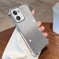 Glitter Plating Shockproof Clear Protective Phone Cover, Flexible TPU - Motorola Moto G67 (000)