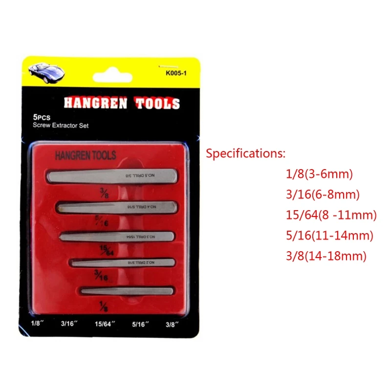 Juego De 5 Extractores De Tornillos (Estriado): La Solución Definitiva Para Sacar Tornillos Dañados O Pelados