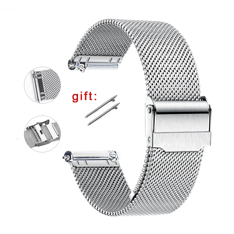 Premium 0.6mm Milanese Stainless Steel Mesh Watch Band - Quick Release Strap