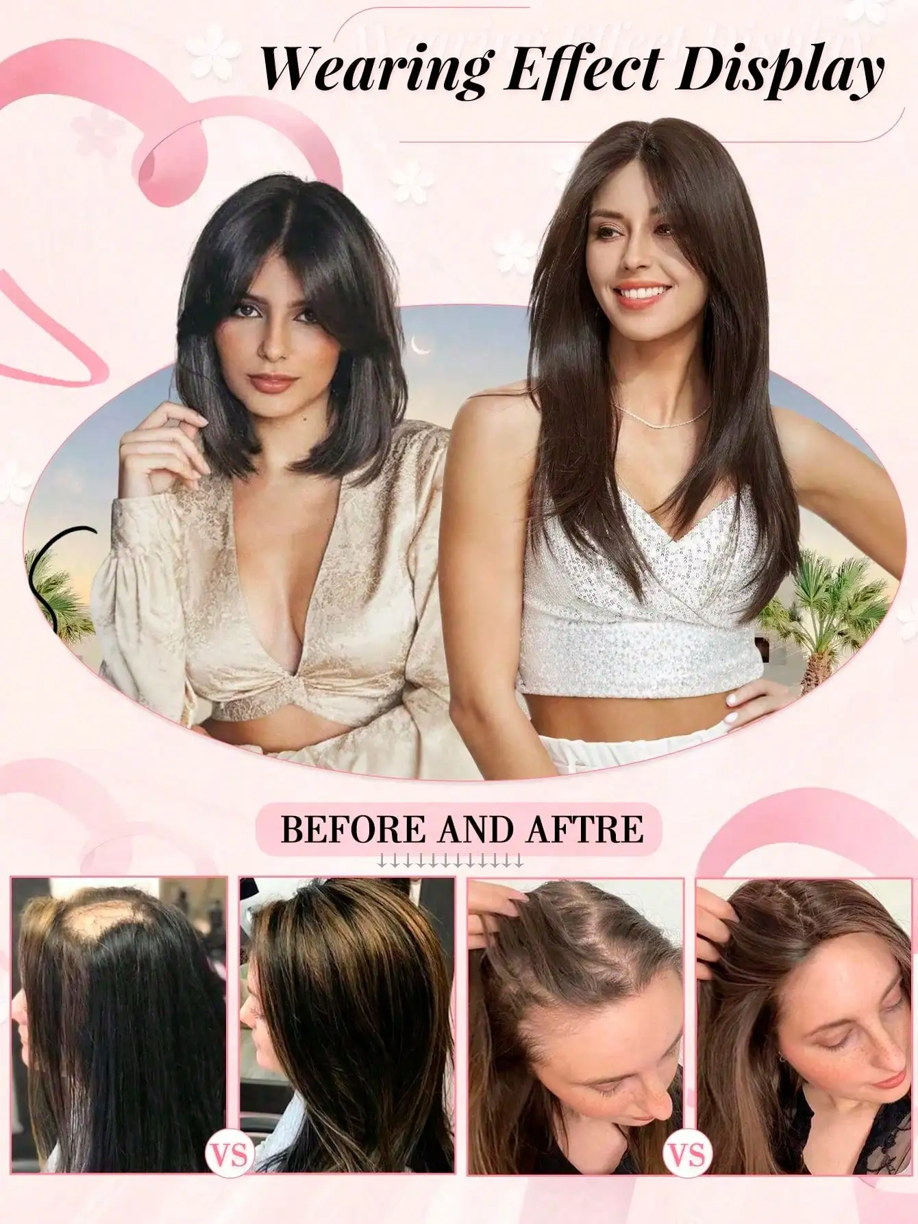 Synthetic Black Lace Front Wig for Women Brown Long Straight Hair