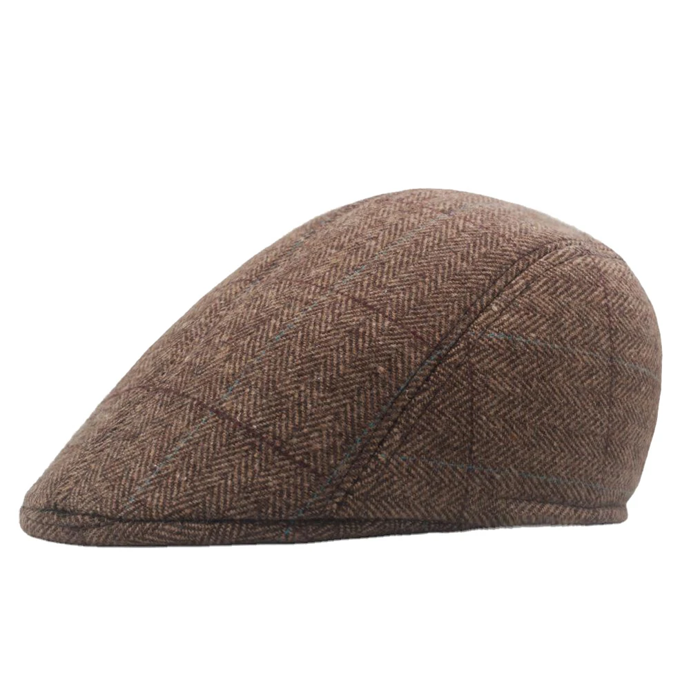 

Stylish Herringbone Newsboy Hat for Men Ivy Cap Tweed Flat Cap Comfortable Fit Ideal for Spring Autumn Winter Black