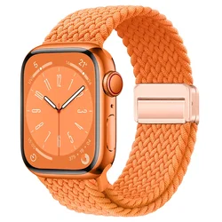 Braided Magnetic Strap Bracelet - Series 10 11 42mm (Orange)